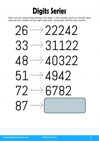 Digits Series in Numbers Ninja 67