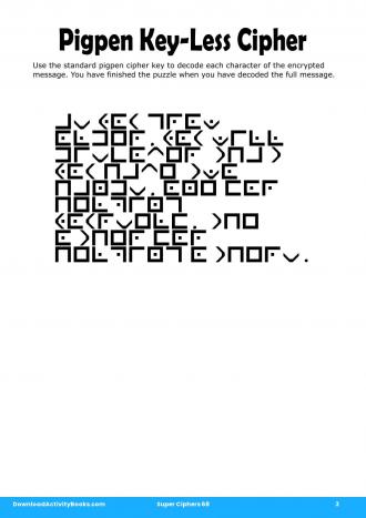 Pigpen Cipher #3 in Super Ciphers 68