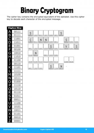 Binary Cryptogram in Super Ciphers 68