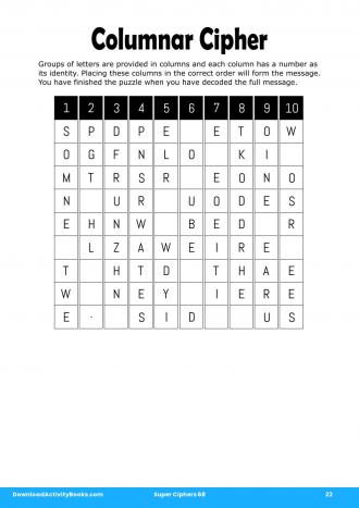 Columnar Cipher #22 in Super Ciphers 68