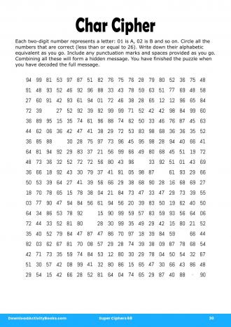 Char Cipher #30 in Super Ciphers 68