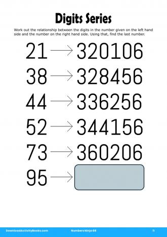 Digits Series in Numbers Ninja 68