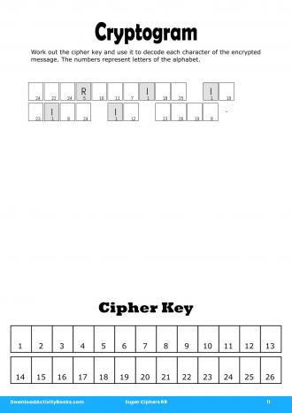 Cryptogram #11 in Super Ciphers 69