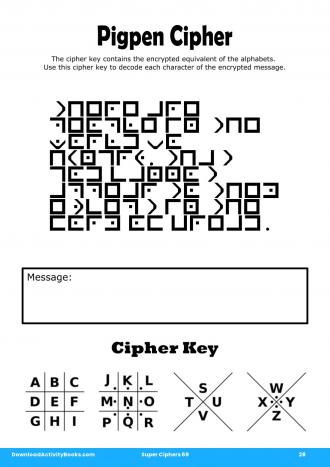Pigpen Cipher #28 in Super Ciphers 69