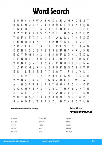 Word Search in Adults Activities 70