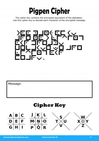 Pigpen Cipher #17 in Teens Activities 70
