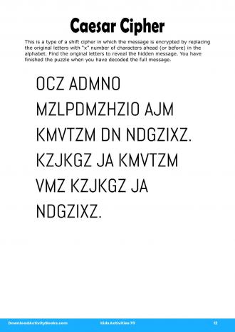 Caesar Cipher #12 in Kids Activities 70