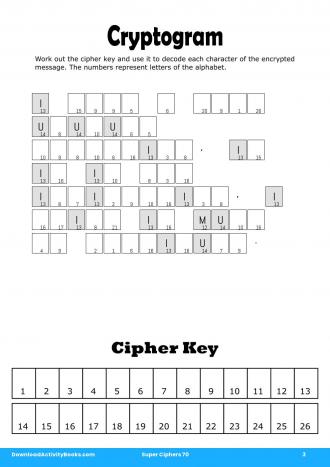 Cryptogram #3 in Super Ciphers 70