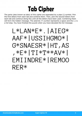 Tab Cipher #5 in Super Ciphers 70