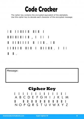 Code Cracker #10 in Super Ciphers 70