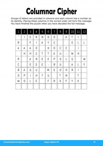 Columnar Cipher #12 in Super Ciphers 70