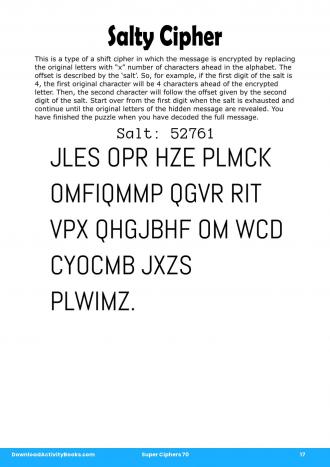 Salty Cipher in Super Ciphers 70