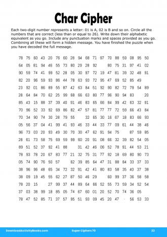 Char Cipher in Super Ciphers 70