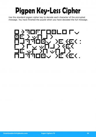 Pigpen Cipher in Super Ciphers 70