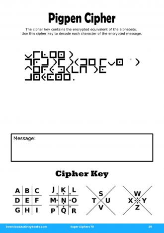 Pigpen Cipher #29 in Super Ciphers 70