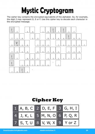 Mystic Cryptogram #20 in Adults Activities 71