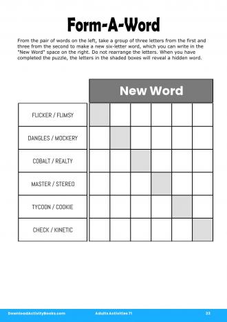 Form-A-Word #23 in Adults Activities 71