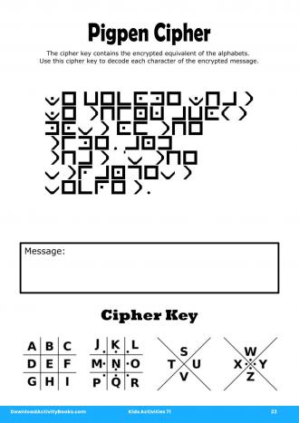 Pigpen Cipher #22 in Kids Activities 71