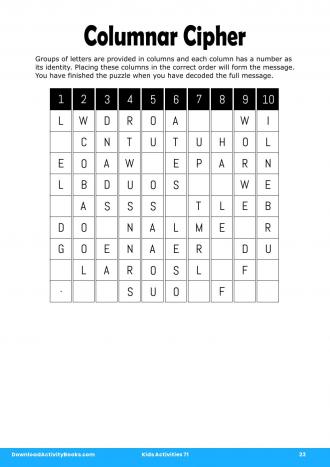 Columnar Cipher #23 in Kids Activities 71