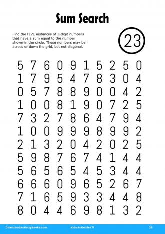 Sum Search #26 in Kids Activities 71