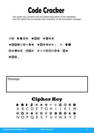 Code Cracker #11 in Super Ciphers 71