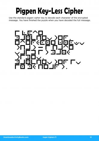 Pigpen Cipher in Super Ciphers 71