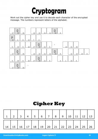 Cryptogram #16 in Super Ciphers 71