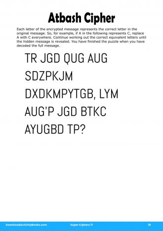 Atbash Cipher #19 in Super Ciphers 71