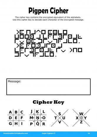 Pigpen Cipher #24 in Super Ciphers 71