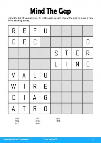 Mind The Gap in Word Games 70