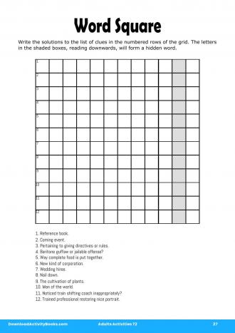 Word Square in Adults Activities 72