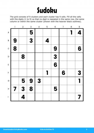 Sudoku #3 in Kids Activities 72