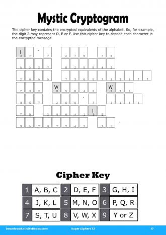 Mystic Cryptogram #17 in Super Ciphers 72