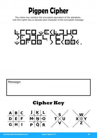 Pigpen Cipher #20 in Super Ciphers 72