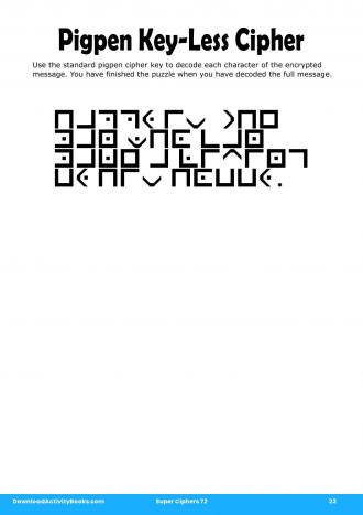 Pigpen Cipher #23 in Super Ciphers 72