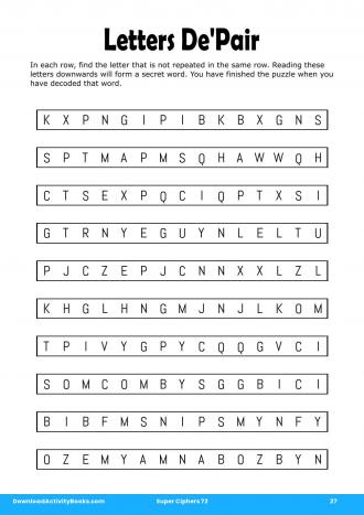 Letters De'Pair #27 in Super Ciphers 72