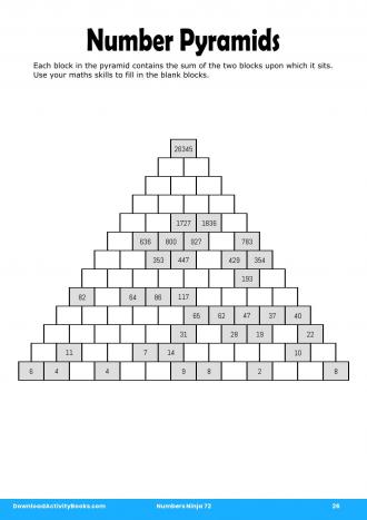 Number Pyramids in Numbers Ninja 72