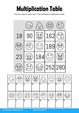 Multiplication Table #7 in Adults Activities 73