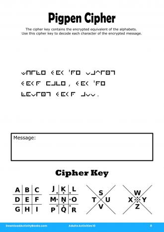 Pigpen Cipher #8 in Adults Activities 10