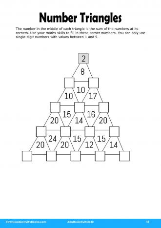 Number Triangles in Adults Activities 10