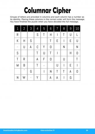 Columnar Cipher #30 in Kids Activities 73