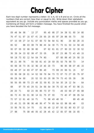 Char Cipher in Super Ciphers 73