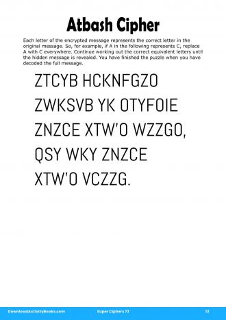 Atbash Cipher in Super Ciphers 73