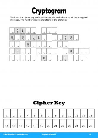 Cryptogram #14 in Super Ciphers 73