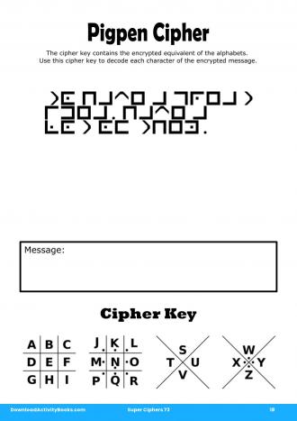 Pigpen Cipher #18 in Super Ciphers 73