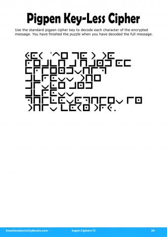 Pigpen Cipher #20 in Super Ciphers 73