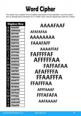 Word Cipher in Super Ciphers 73