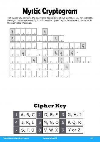 Mystic Cryptogram #28 in Super Ciphers 73