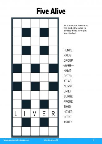 Five Alive #13 in Word Games 72
