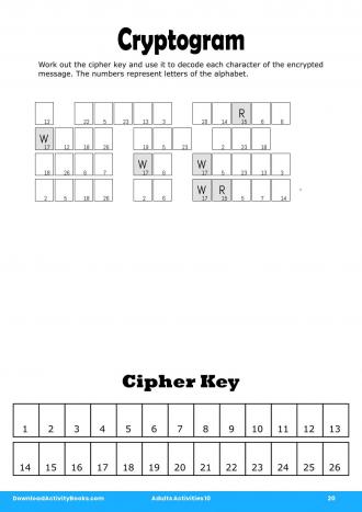 Cryptogram #20 in Adults Activities 10